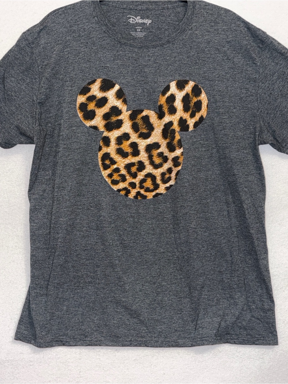 Disney Cheetah Print Mickey Silhouette Graphic Tee - Picture 2 of 7